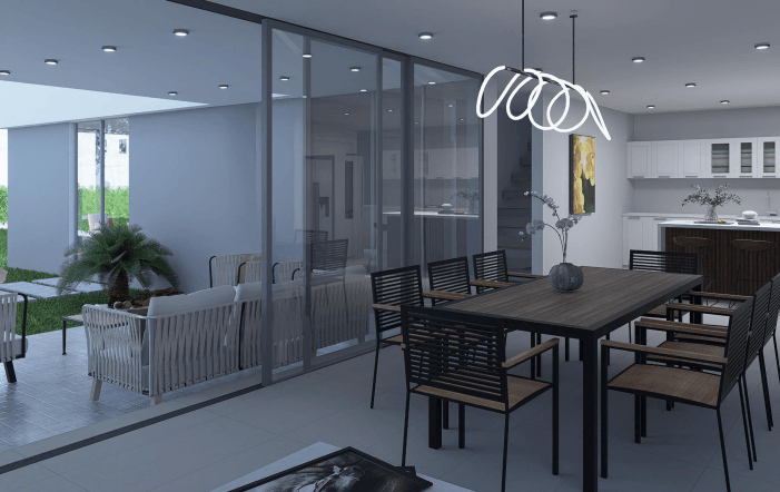 Waterford Dunes Seabreeze house living area architectural rendering