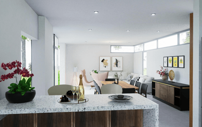 Waterford Dunes Pearl house interior architectural rendering