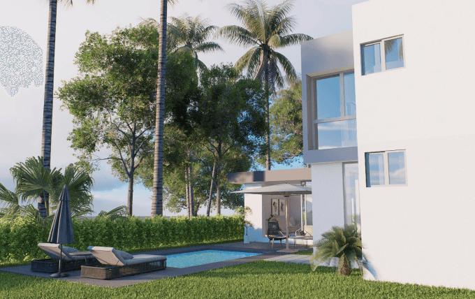 Waterford Dunes Pearl house backyard architectural rendering