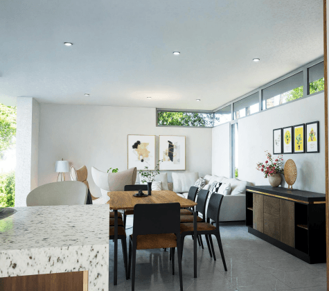 Waterford Dunes Pearl house living area architectural rendering