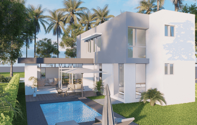 Waterford Dunes Pearl house backyard architectural rendering