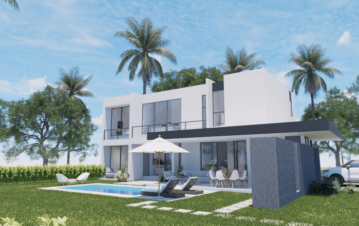 Waterford Dunes Royal Dunes house backyard architectural rendering