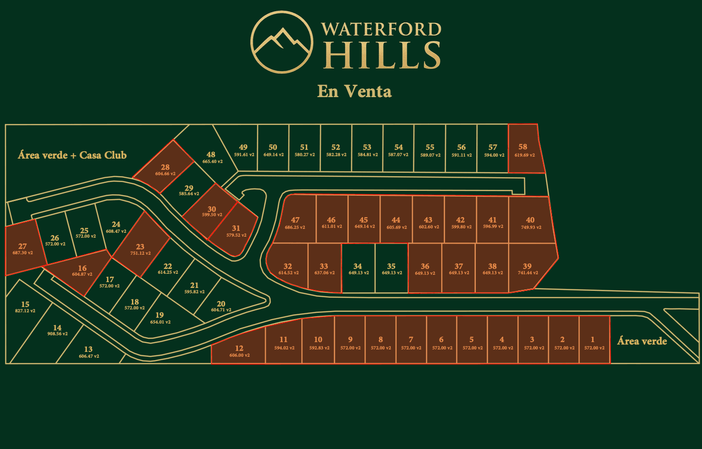 Waterford Hills Lot Map
