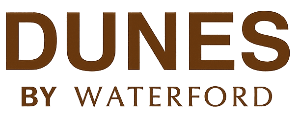 Waterford Dunes text logo with transparent background