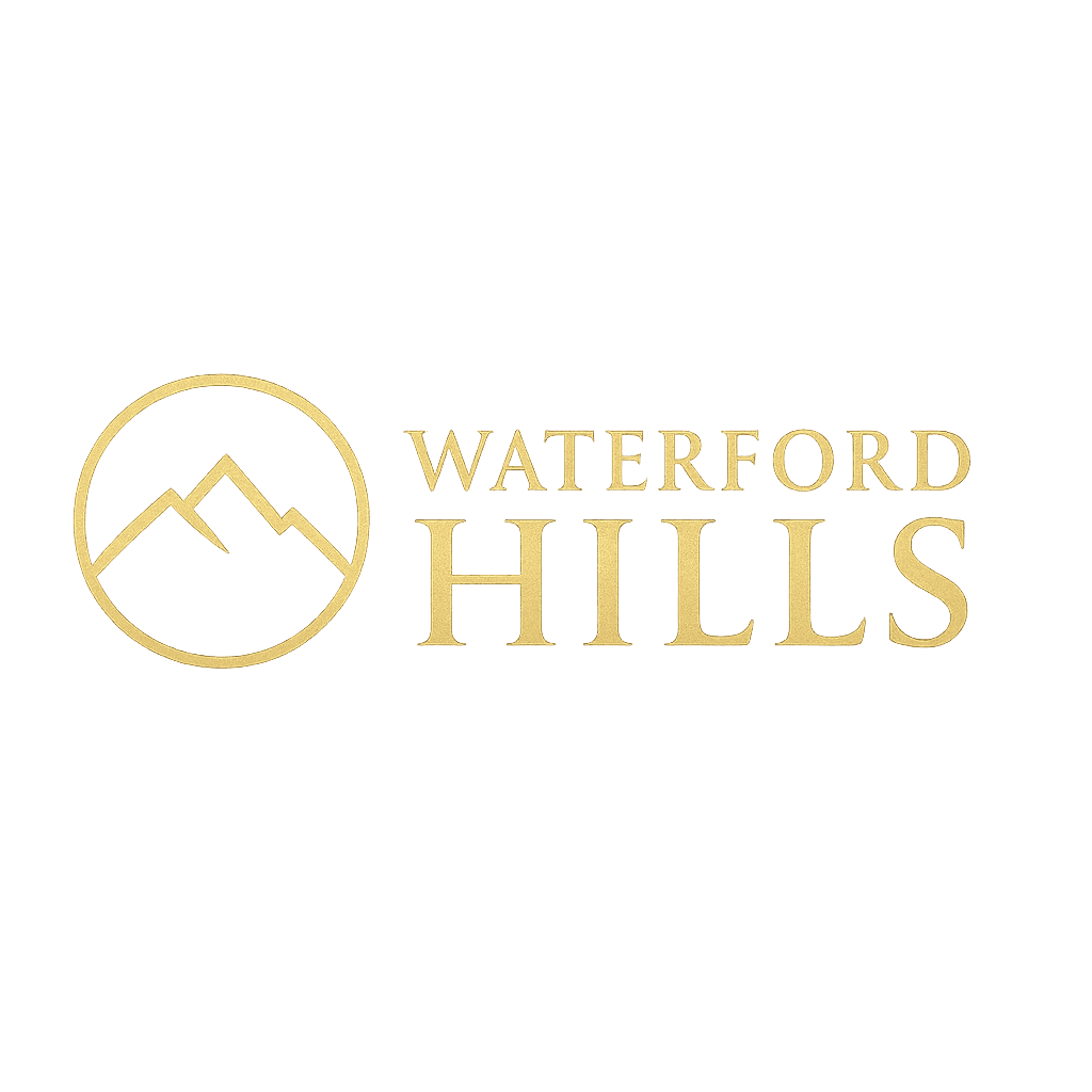 Waterford Hills image and text logo with transparent background